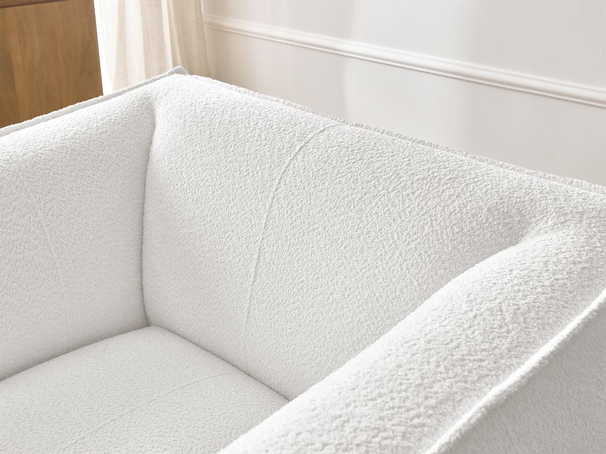 Bobochic Giorgia Sessel Bouclé-Stoff Weiß
