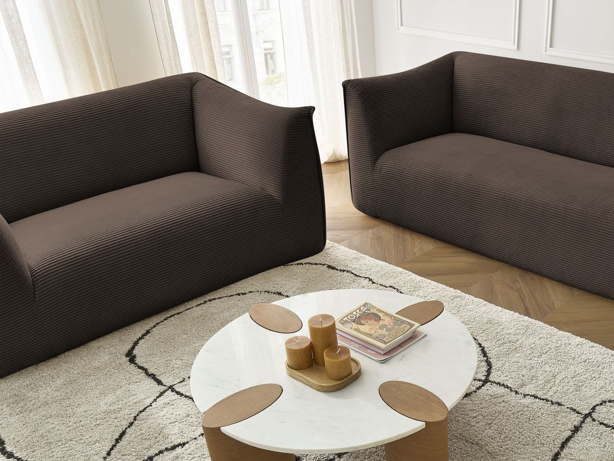 Bobochic Giorgia Sofa 5-Sitzer 412 × 100 cm Cordsamt Braun