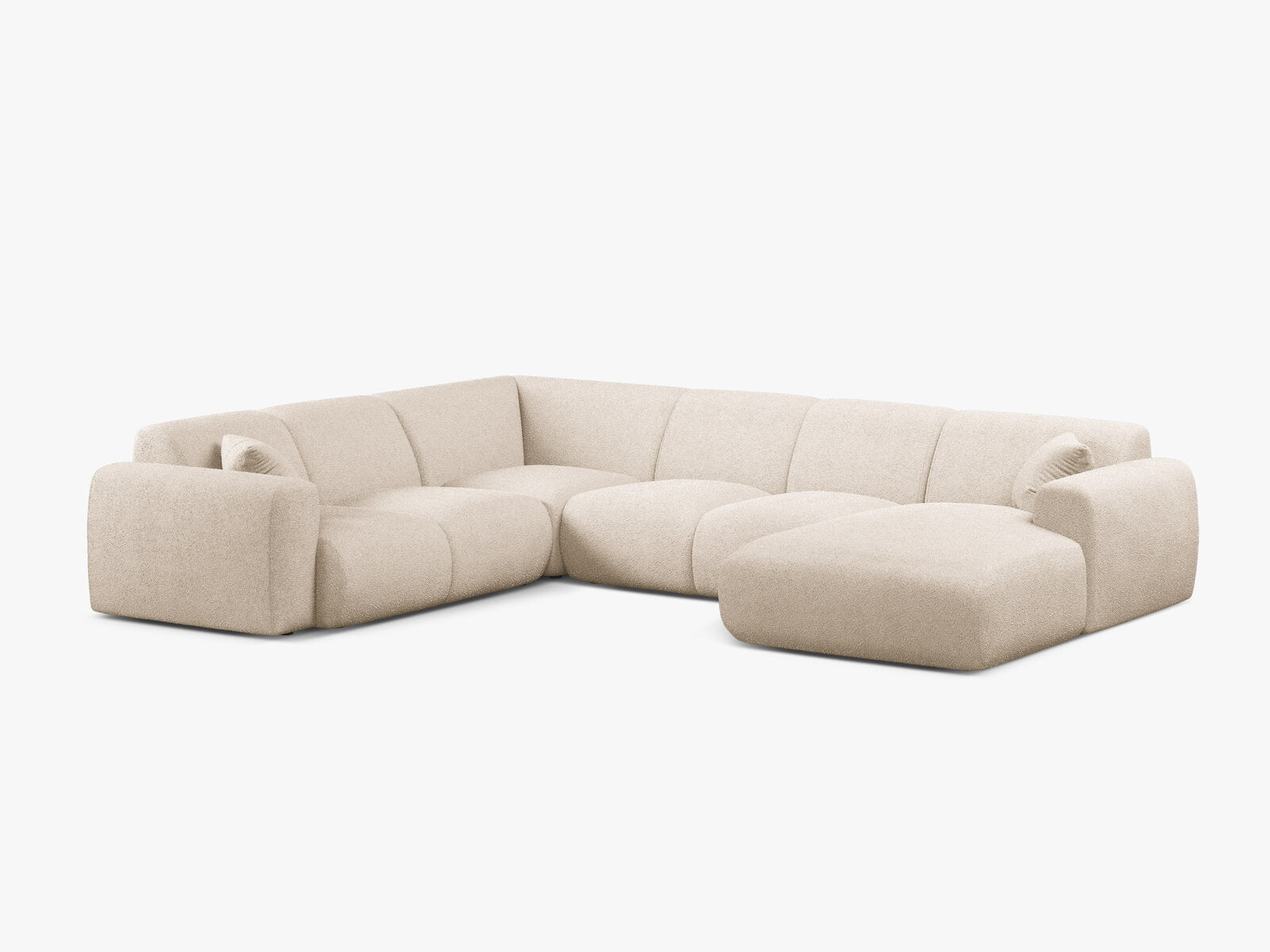 Micadoni Molino Panoramasofa 6-Sitzer Links Boucle Baloo Beige