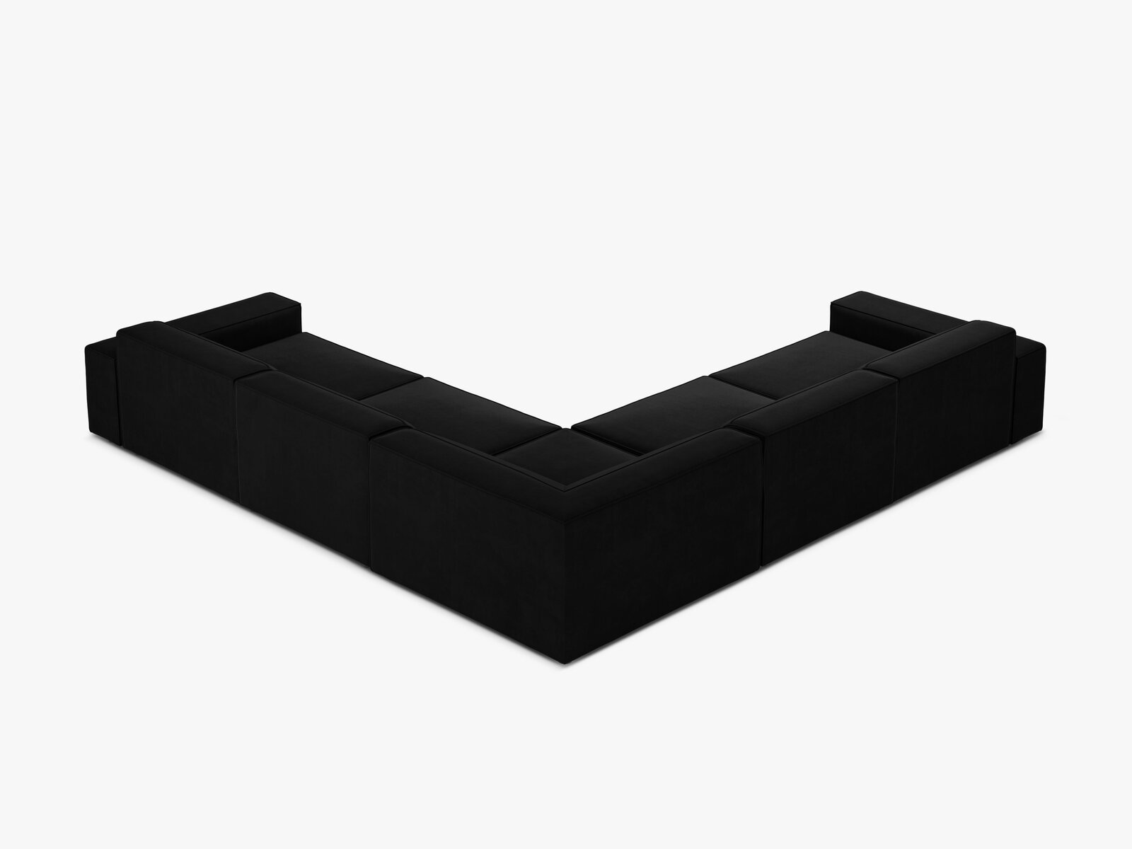 Micadoni Symmetrisches Ecksofa Jodie 6-Sitzer Samt Schwarz