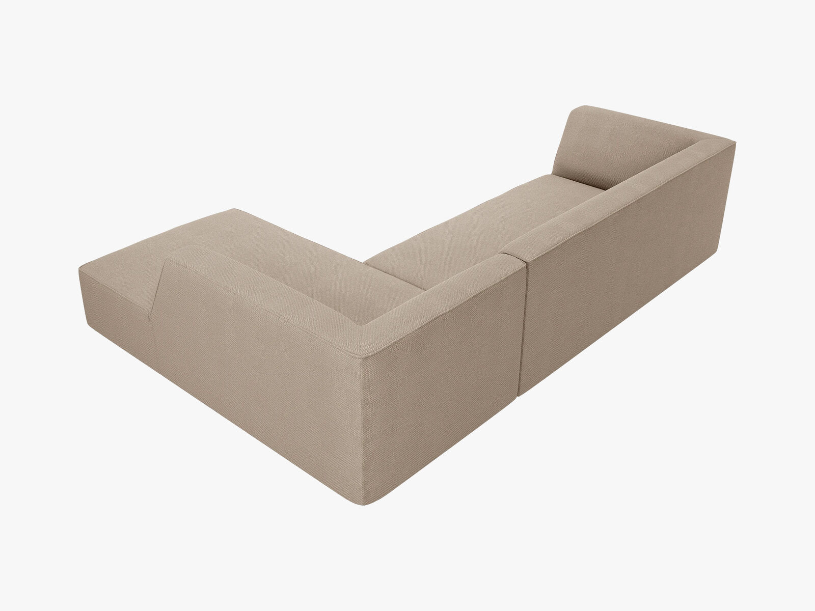 Micadoni 4-Sitzer Modular Sofa Ruby Rechts Strukturierter Stoff Ottawa Dunkelbeige