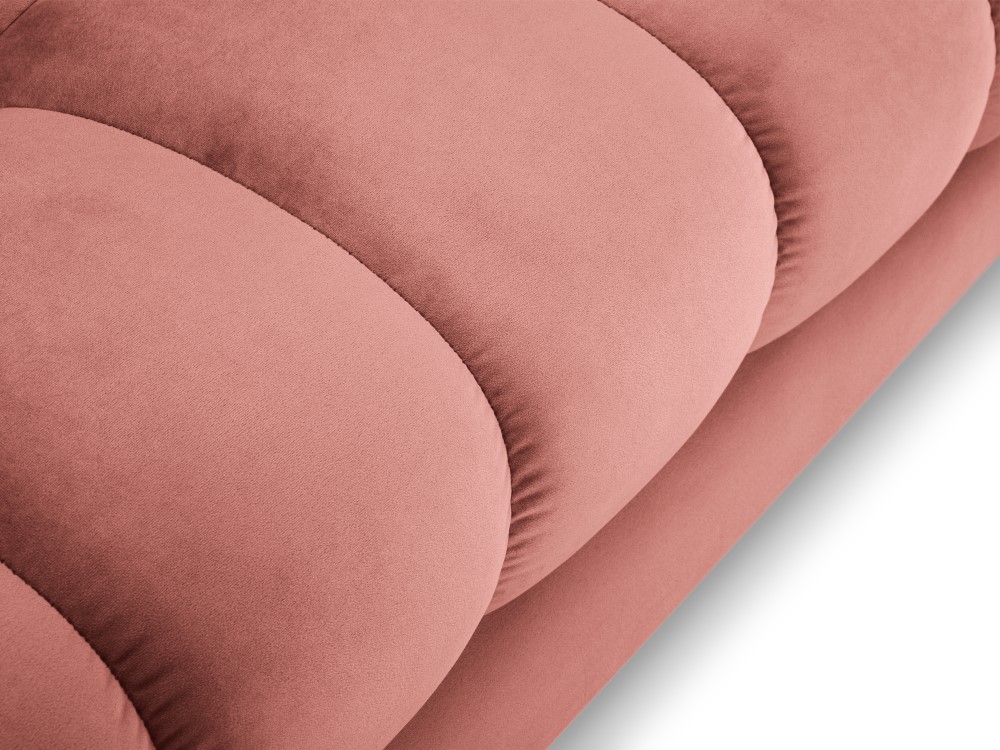 Cosmopolitan Design Ecksofa Bali 5-Sitzer Samt Bluvel Rosa Links Beine Schwarzes Metall