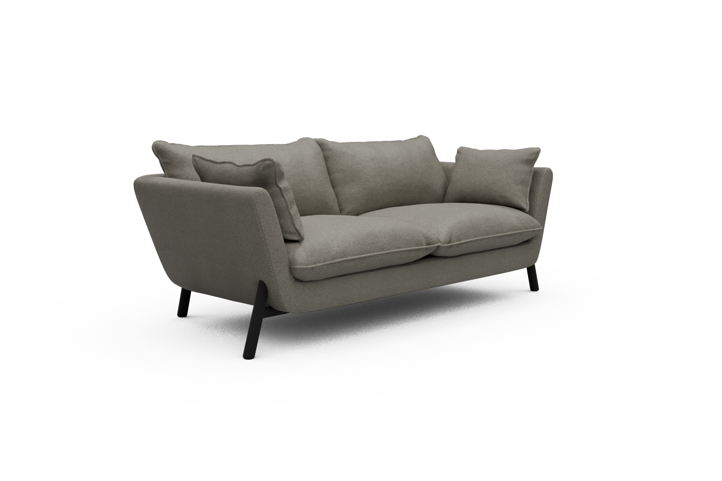 Sofa Emil PREMIUM 2-Sitzer Beinfarbe Eiche Schwarz Denari-Warm-Grey