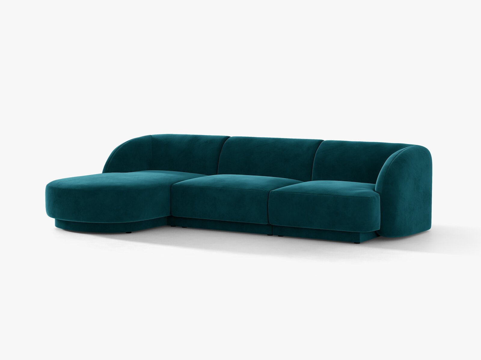 Micadoni Ecksofa Miley 4-Sitzer Links Samt Venus Dunkel Petrol