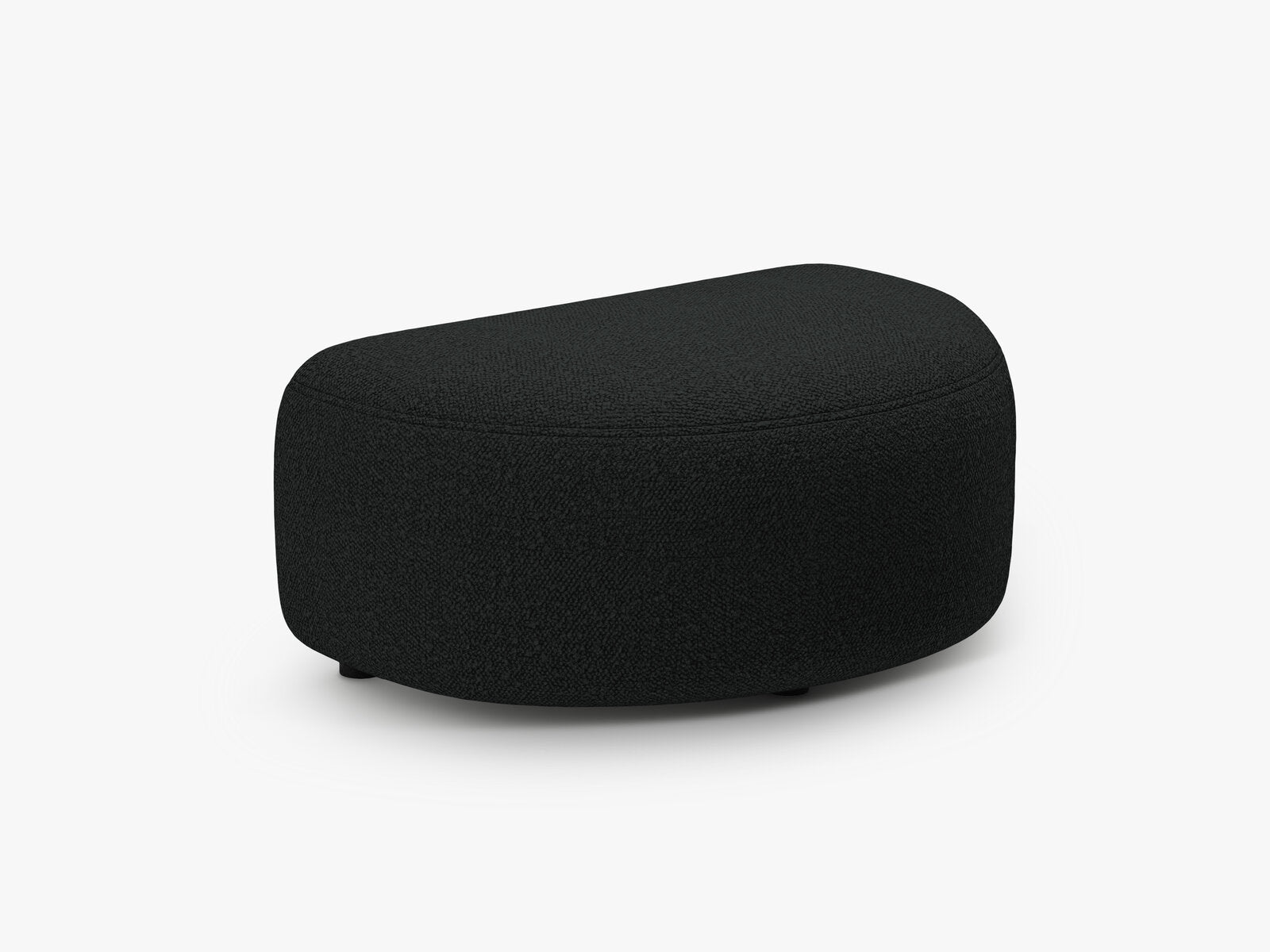 Micadoni Hocker Kate halbrund 1-Sitzer Boucle Schwarz