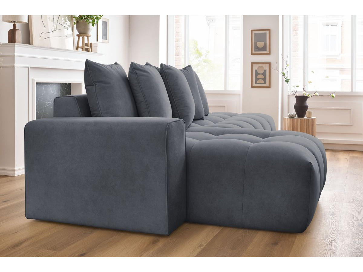 Bobochic Mont-blanc Ecksofa Samt Dunkelgrau Ecke links