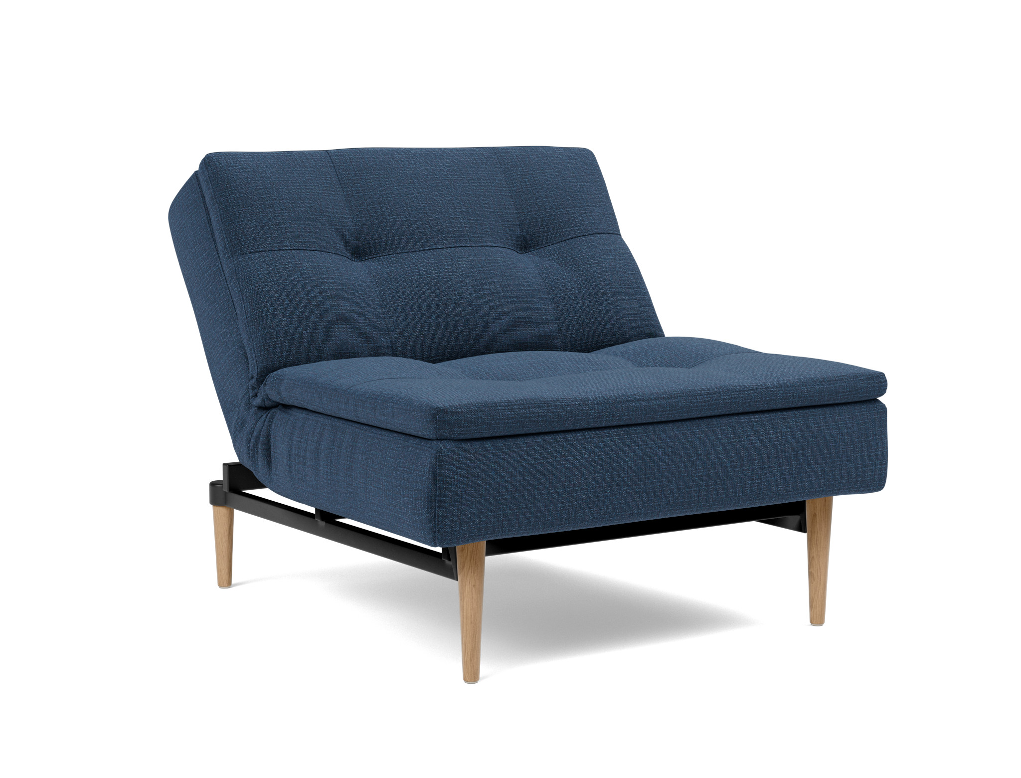 Sessel Dublexo Chenille Esina 414-Indigo-Blue Beine Styletto Eiche hell
