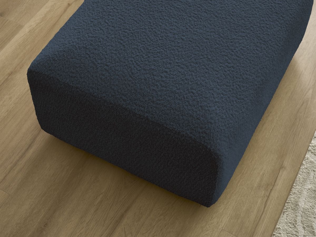 Bobochic Tina Pouf Bouclé-Stoff Dunkelblau