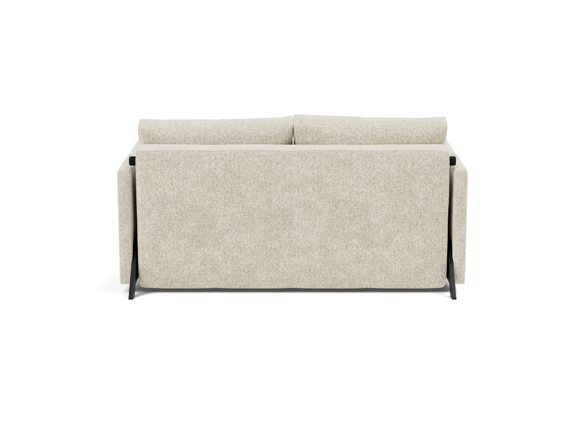 Schlafsofa Cubed mit Armlehnen 140 Strukturierter Stoff Taura 357-Off-White
