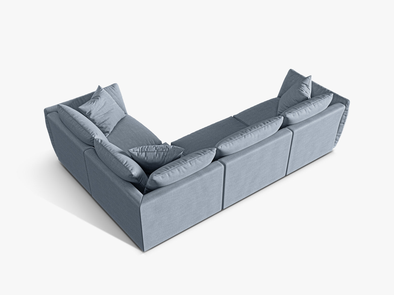 Micadoni Ecksofa Chris 4-Sitzer Rechts Strukturierter Stoff Gedämpftes Blau