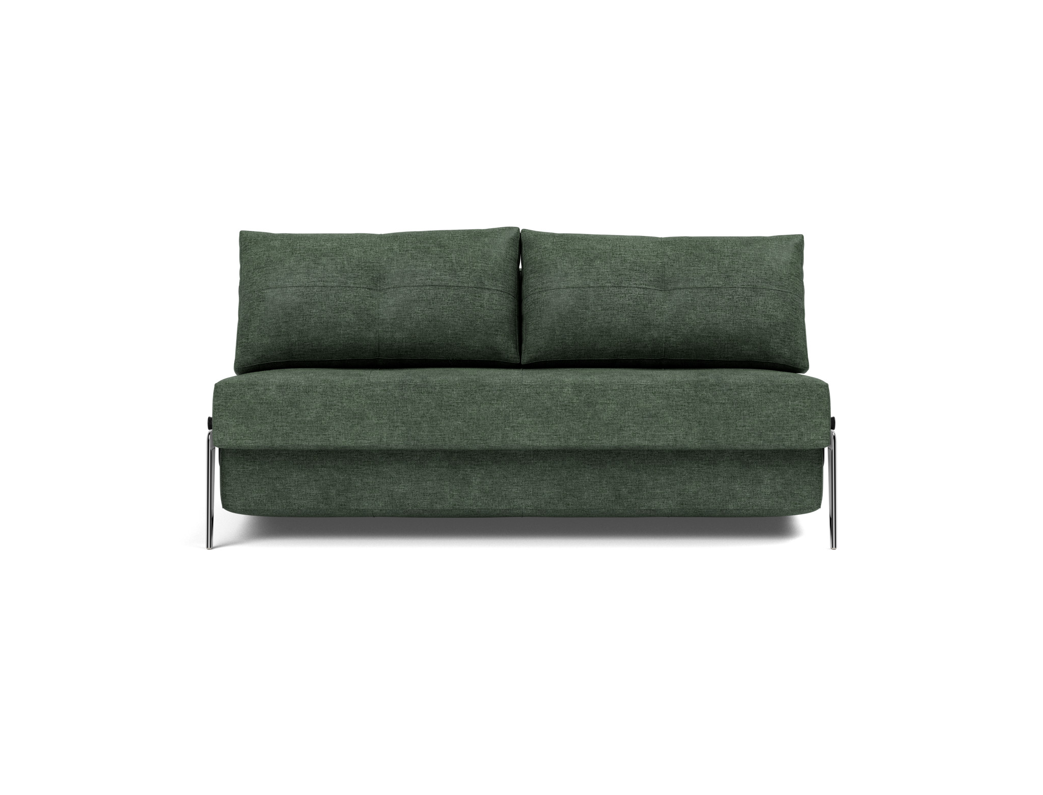 Schlafsofa Cubed 160 Flachgewebe Avella 281-Pine-Green Beine Aluminium