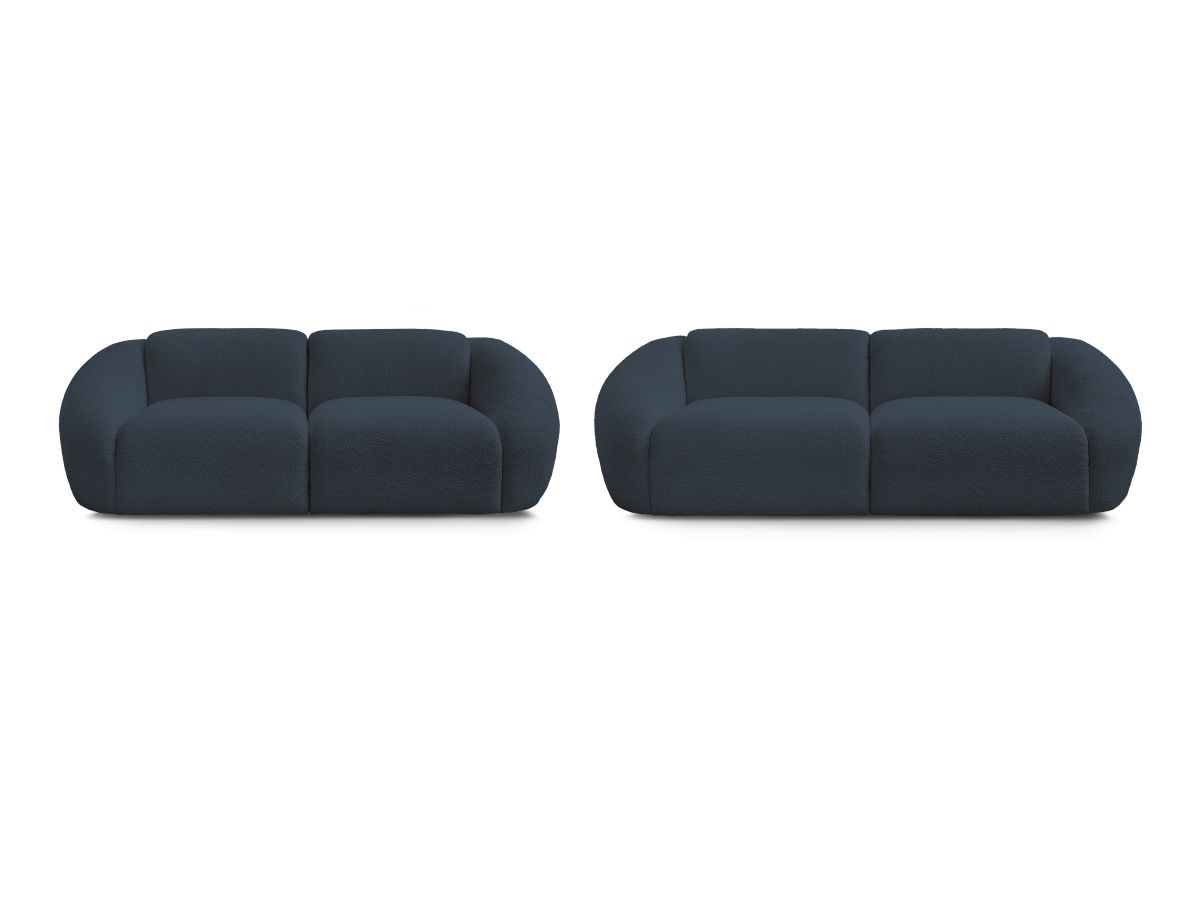 Bobochic Tina Sofa 5-Sitzer Bouclé-Stoff Dunkelblau