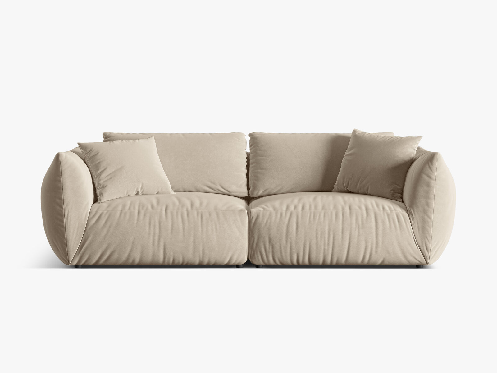 Micadoni Sofa Chris 4-Sitzer Samt Ecru