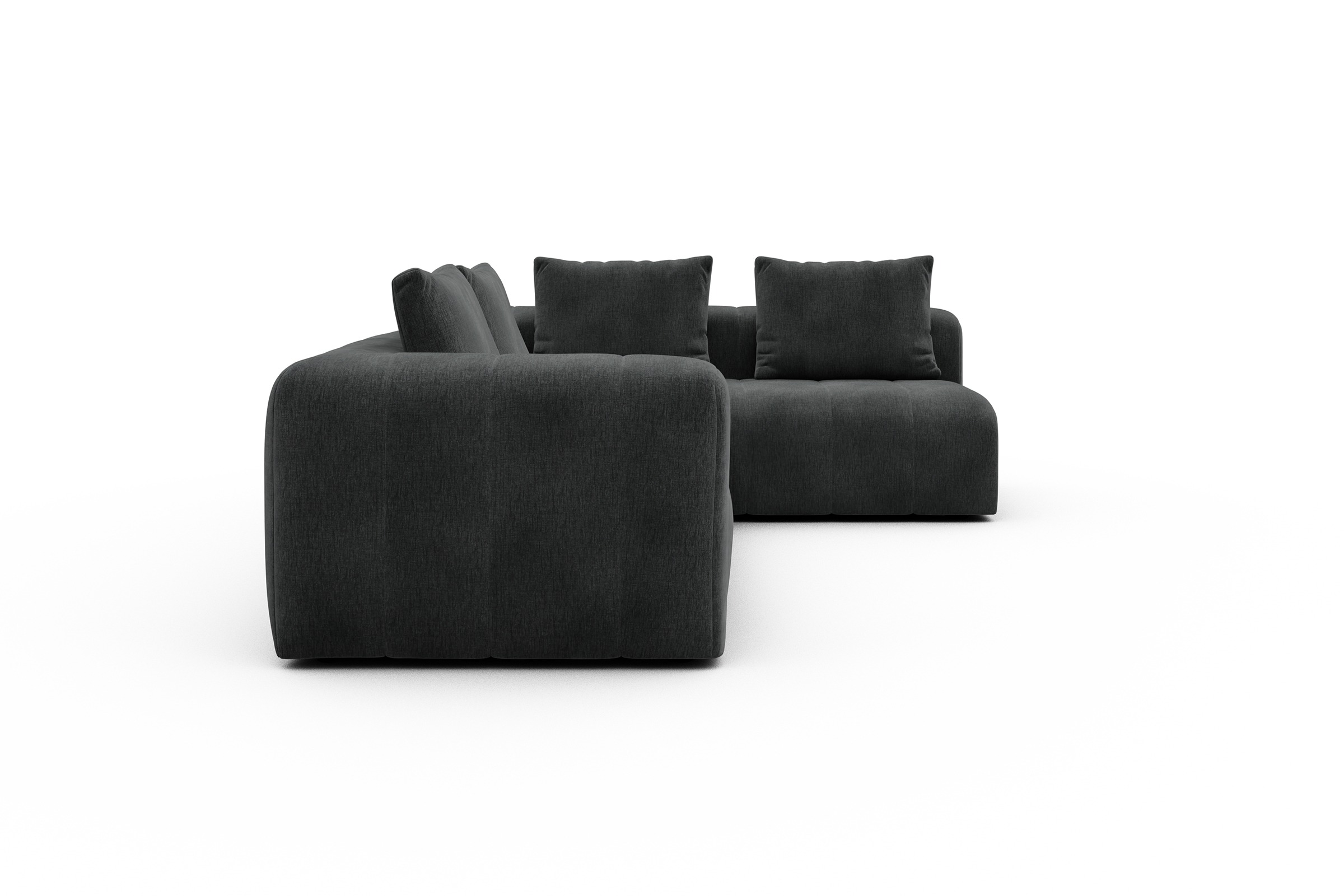 Ecksofa Hugo 2x 2,5-Sitzer Armlehne links Smooth-Deep-Warm-Grey