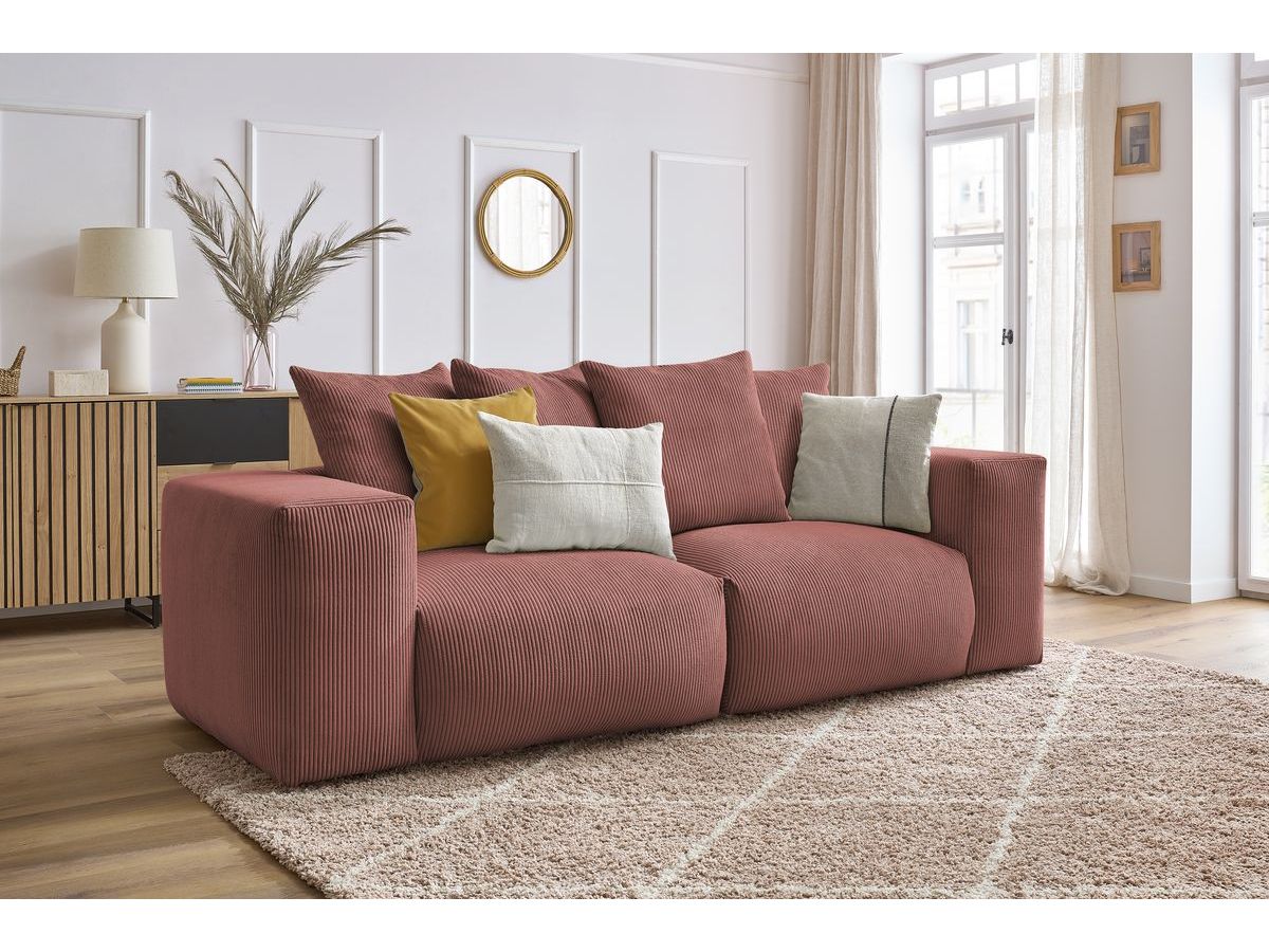 Bobochic Voltaire Sofa 3-Sitzer 248 × 100 cm Cordsamt Rosa