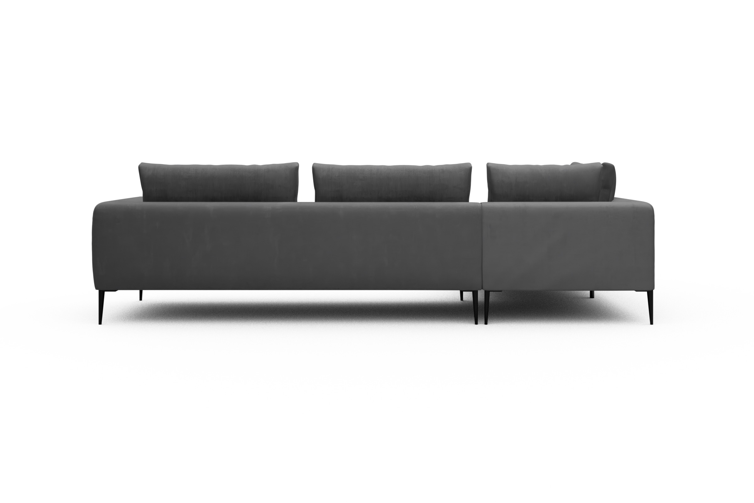 Ecksofa Paul Relax-Ecke rechts mit 3-Sitzer Cordufine-Grey
