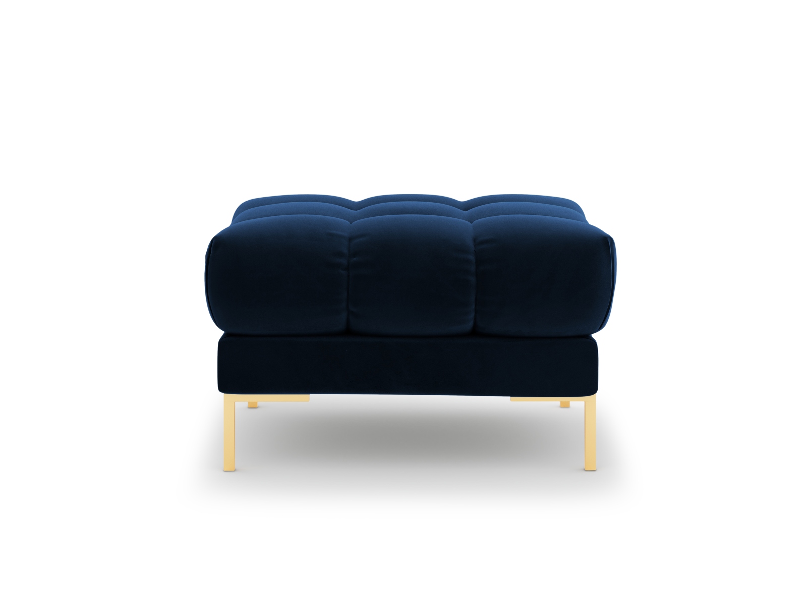 Cosmopolitan Design Pouf Bali Samt Bluvel Königsblau Beine Gold