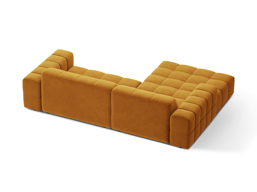 Cosmopolitan Design Ecksofa Chicago 3-Sitzer Samt Venus Gelb Links
