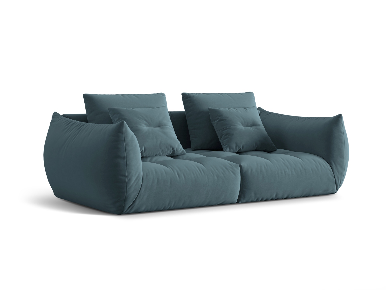 Micadoni Sofa Bloom 3-Sitzer Samt Pastellblau