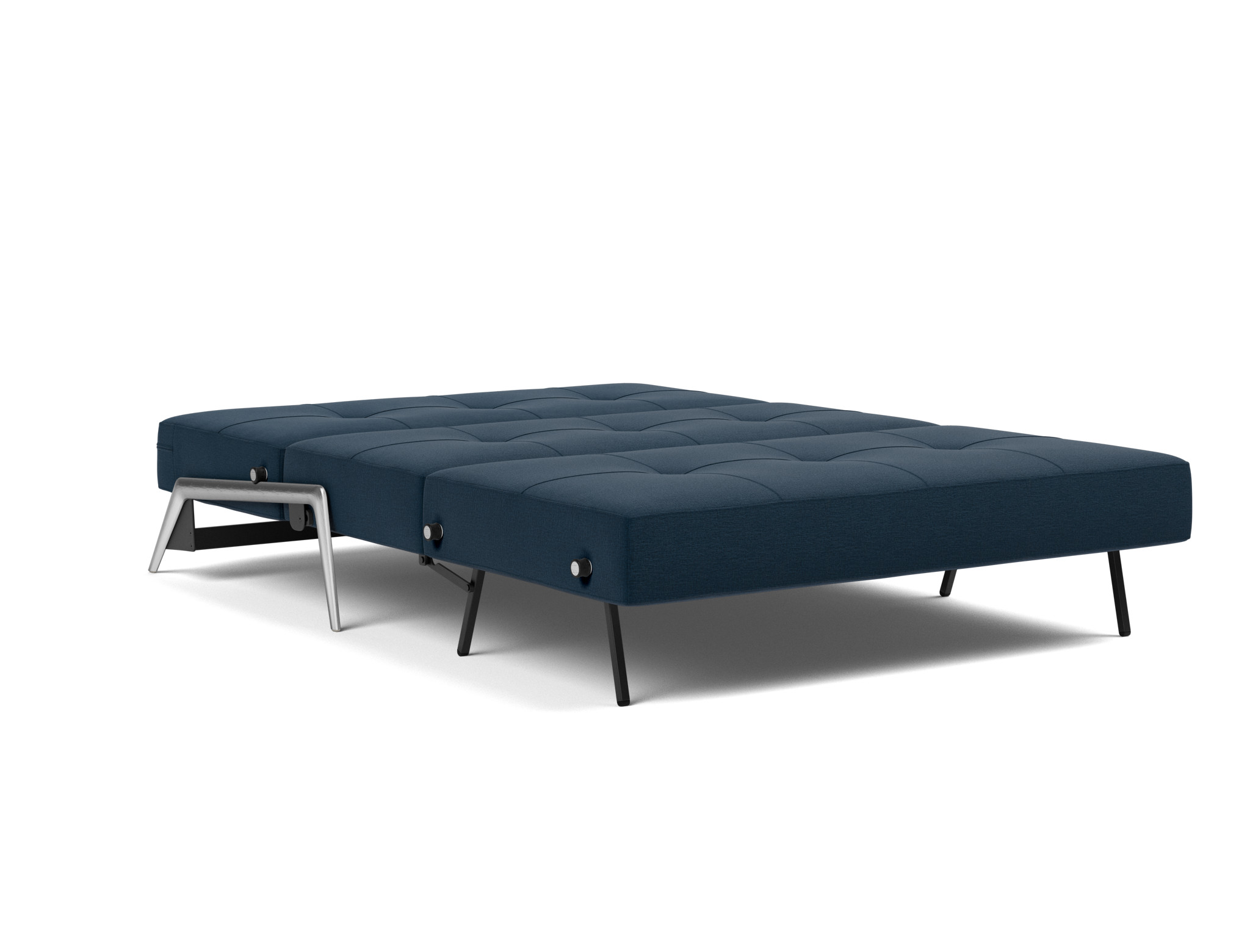 Schlafsofa Cubed 140 Flachgewebe Mixed Dance 528-Blue Beine Aluminium