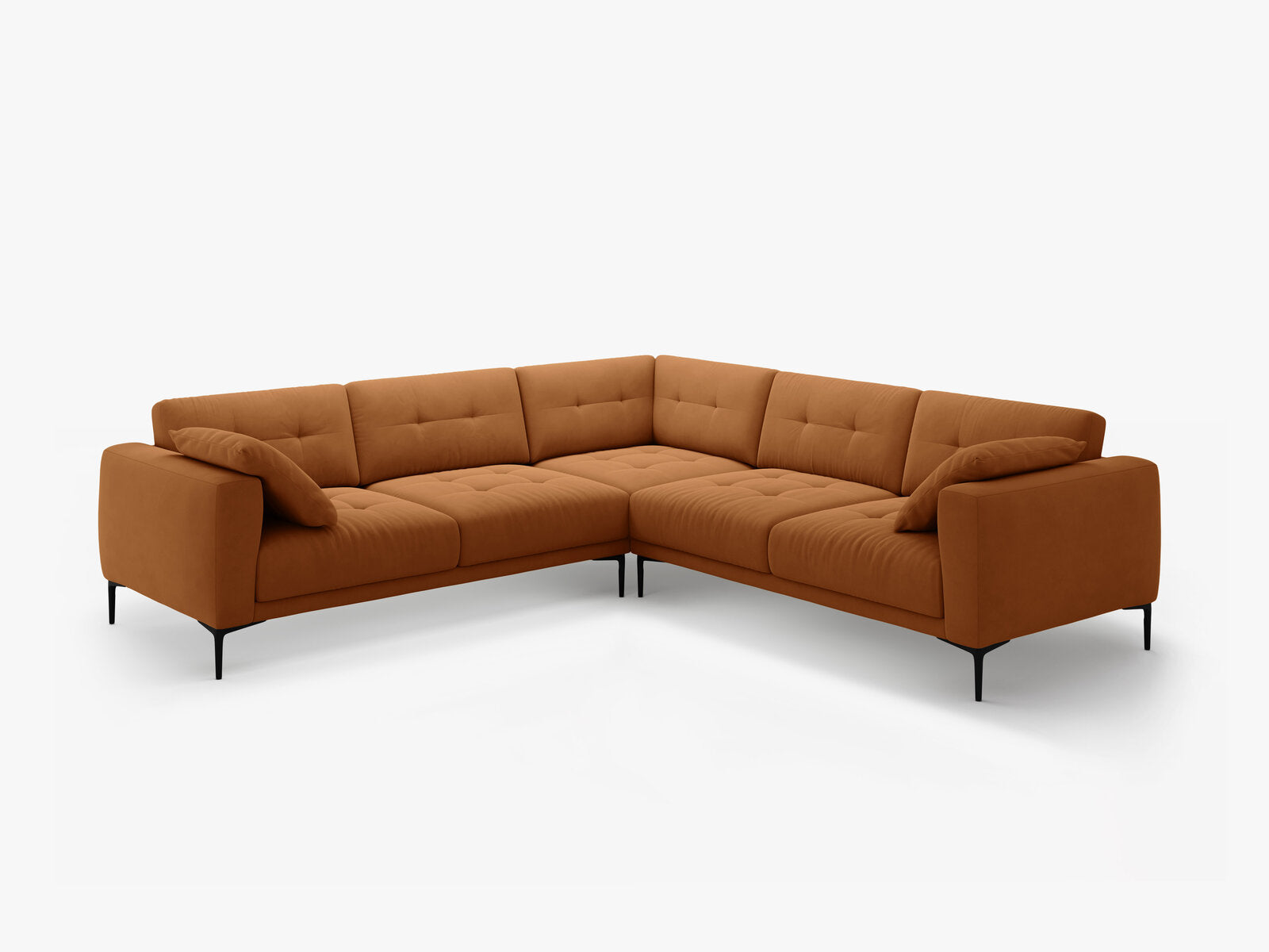Micadoni Ecksofa Bemy 5-Sitzer Samt Terrakotta