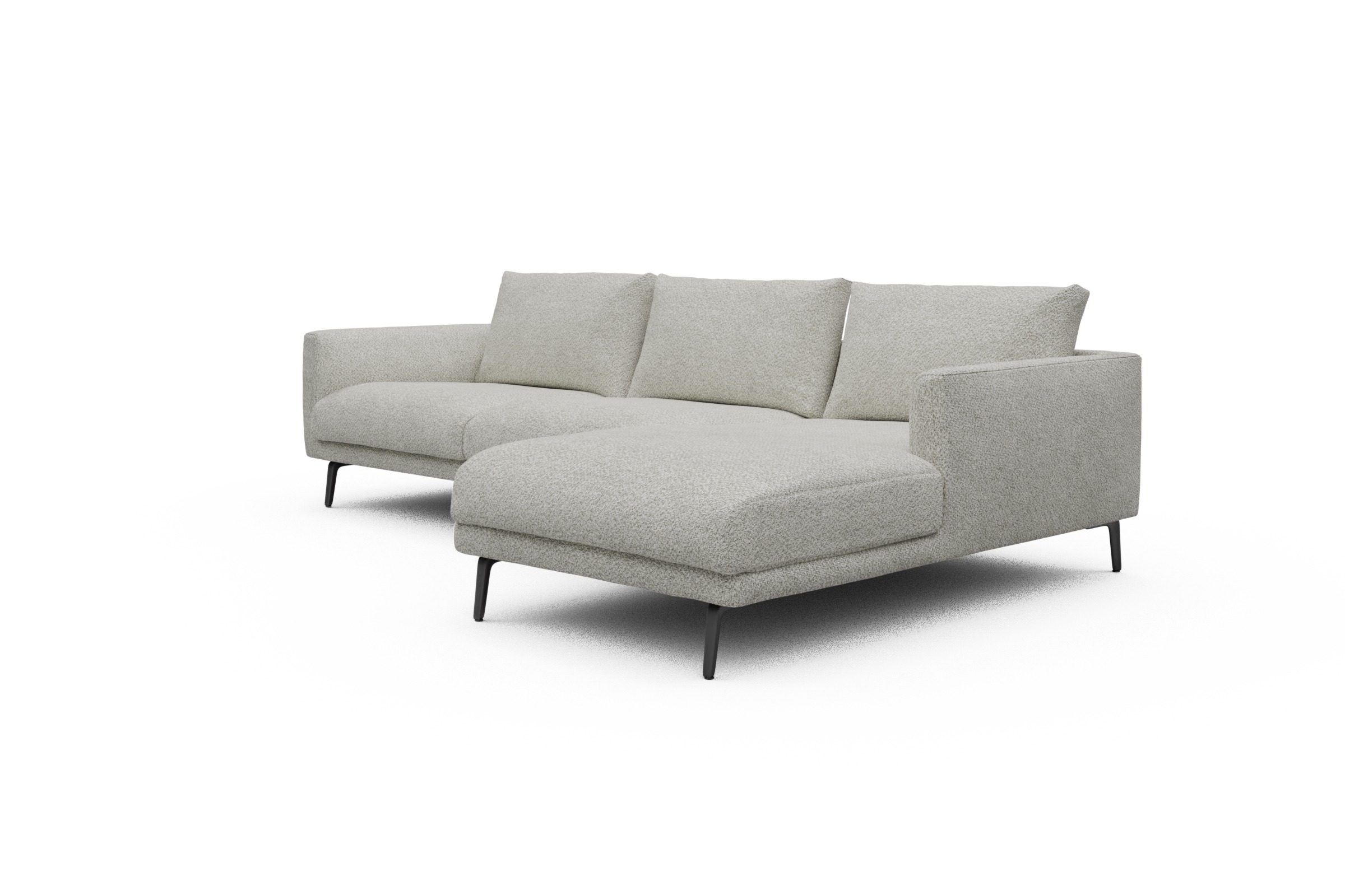 Ecksofa Karl Chaiselongue rechts mit 2,5-Sitzer Vanora-Warm-Sand