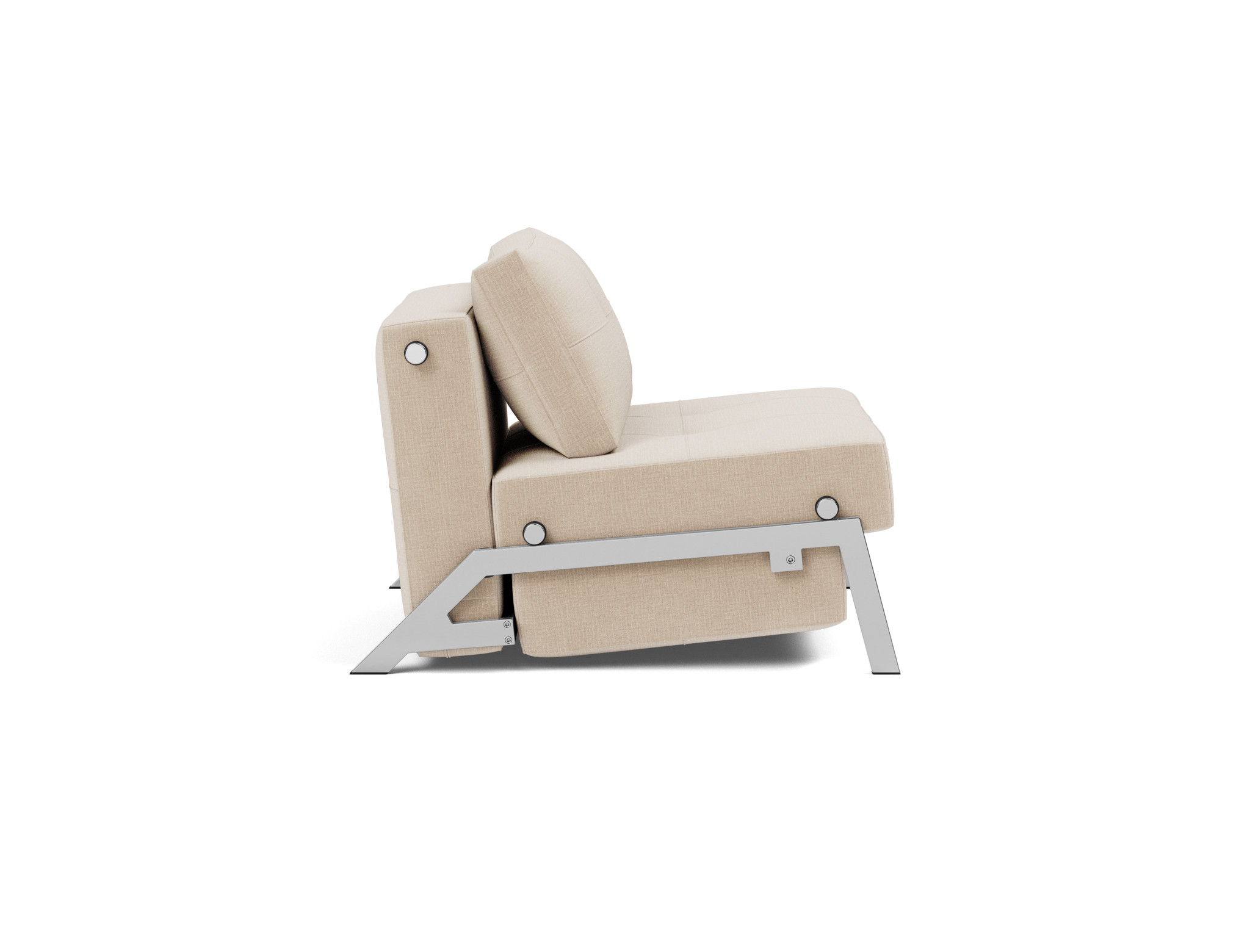 Schlafsessel Cubed 90 Chenille Esina 410-Almond-Beige Beine Chrom