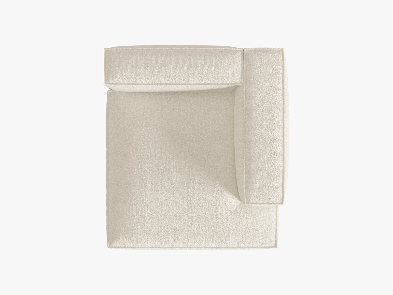 Micadoni Recamiere Nuria 1-Sitzer Rechts Boucle Elfenbein