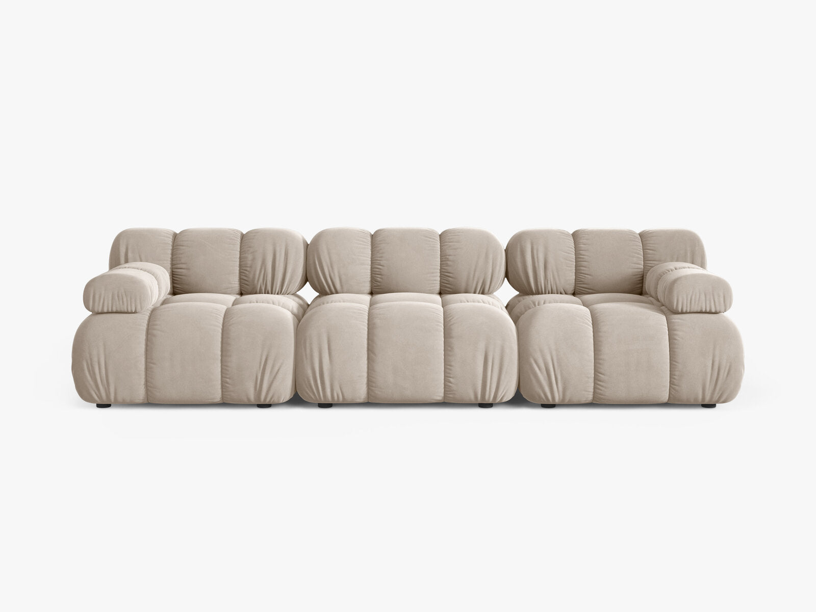 Micadoni Modulares Sofa Bellis 3-Sitzer Samt Bluvel Dunkelbeige