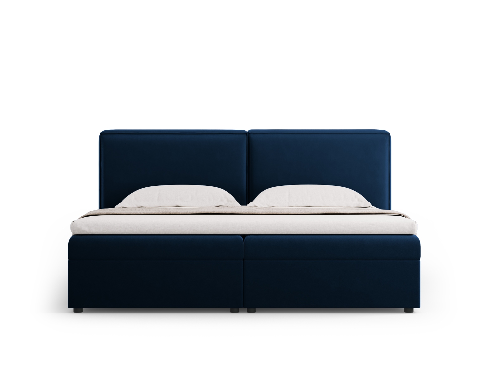 Cosmopolitan Design Boxspringbett Arendal 180x200 Samt Bluvel Königsblau