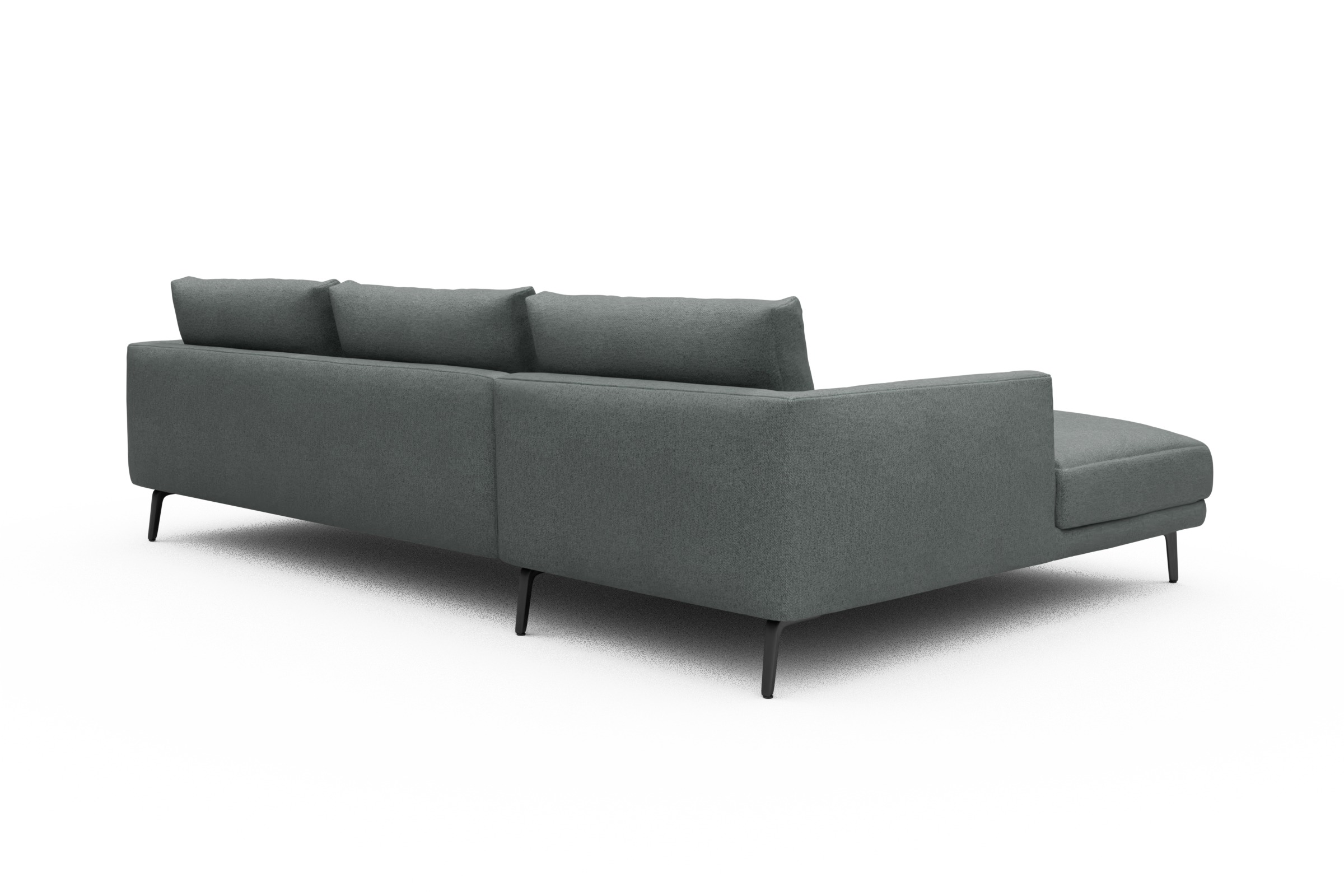 Ecksofa Karl Chaiselongue links mit 2,5-Sitzer Denari-Soft-Grey