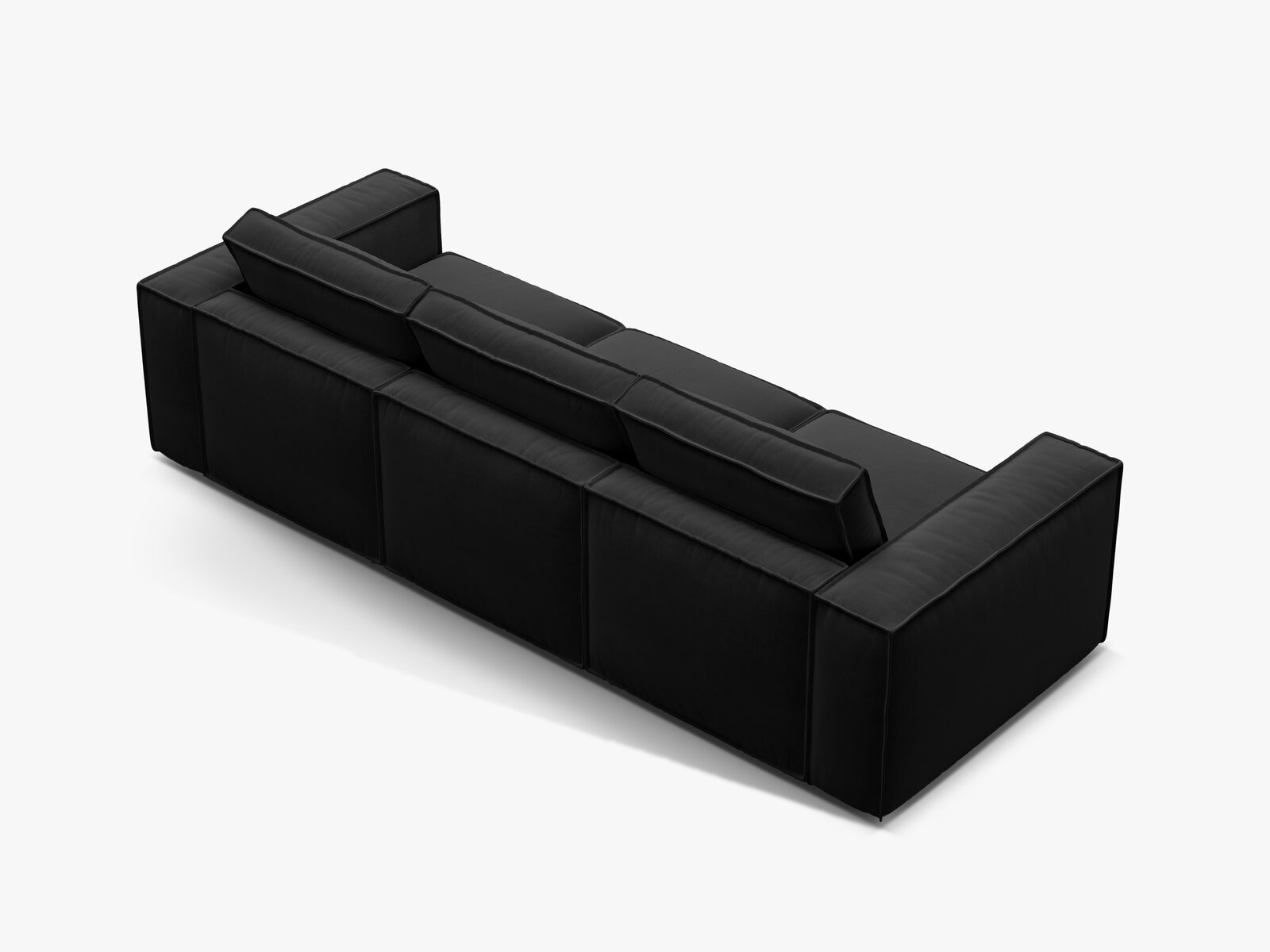Micadoni modulares Sofa Pola 4-Sitzer Samt Salvador Schwarz