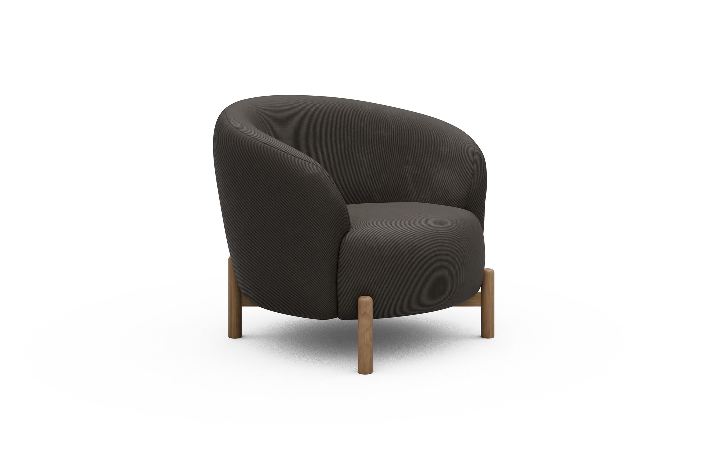 Sessel Ronda Holzbeine Eiche Natur Cordufine-Taupe