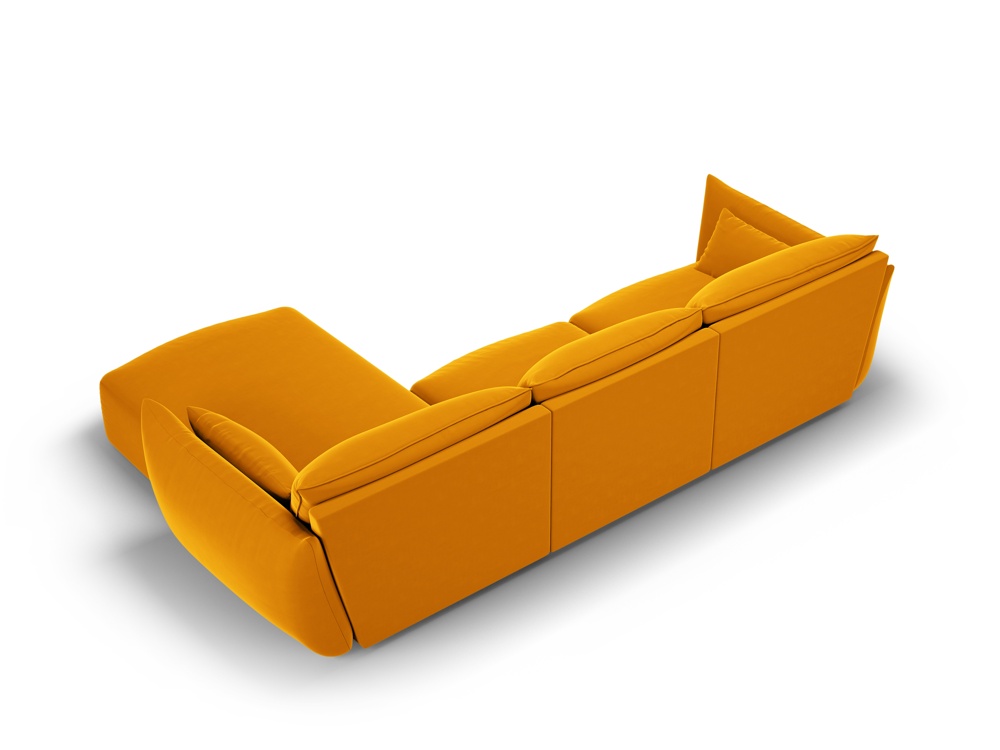 Cosmopolitan Design Ecksofa Matera 4-Sitzer Samt Salvador Gelb Rechts