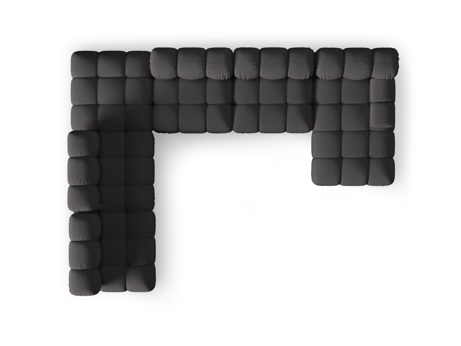 Micadoni Modulares Panorama Ecksofa Bellis 7-Sitzer Links 3D-Stoff Sonic Espresso