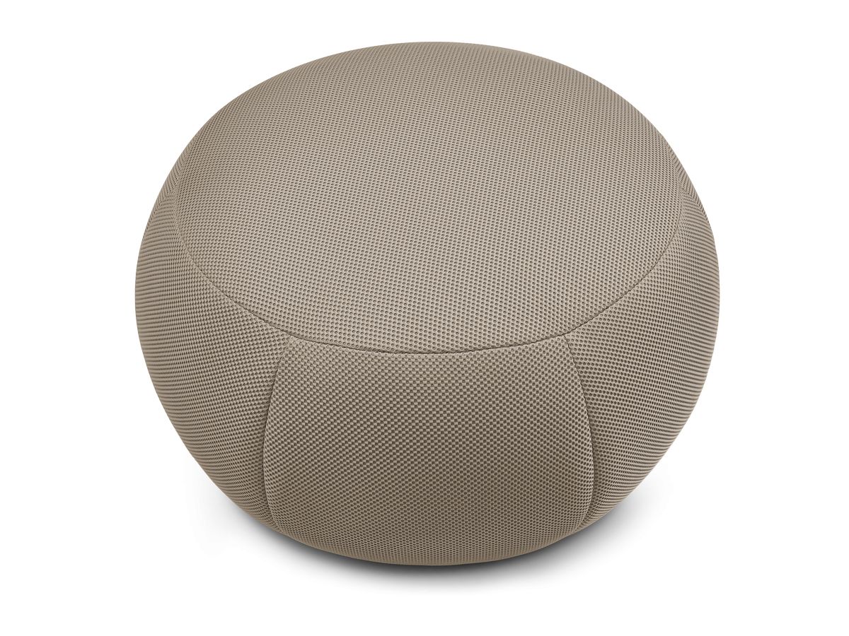 Bobochic Hayden Pouf, rund Mesh-Stoff Taupe, 76 cm
