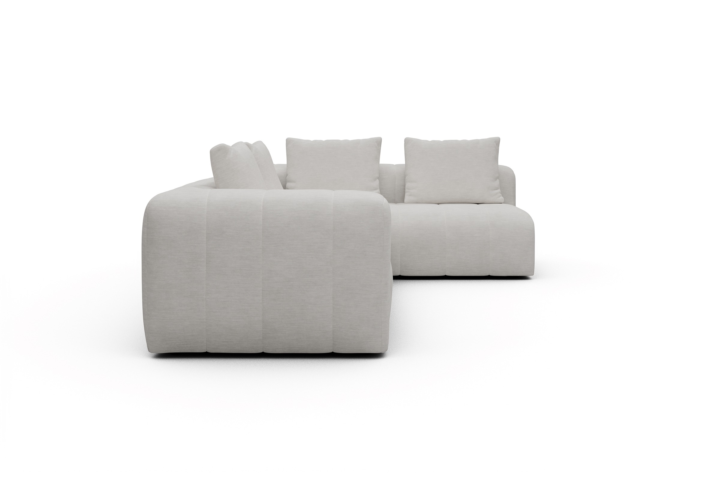Ecksofa Hugo 2x 2,5-Sitzer Armlehne links Vivus-Dusty-Off-White