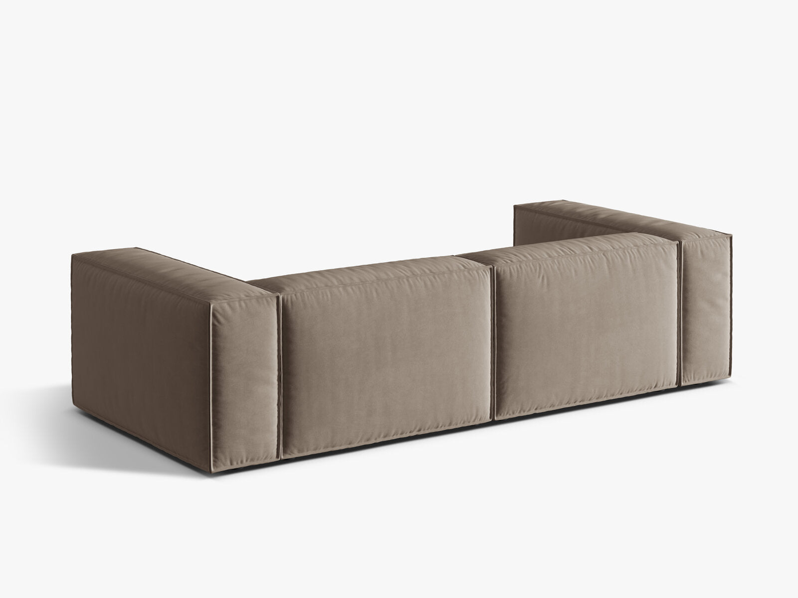 Micadoni Sofa Nuria 4-Sitzer Samt Warmes Grau