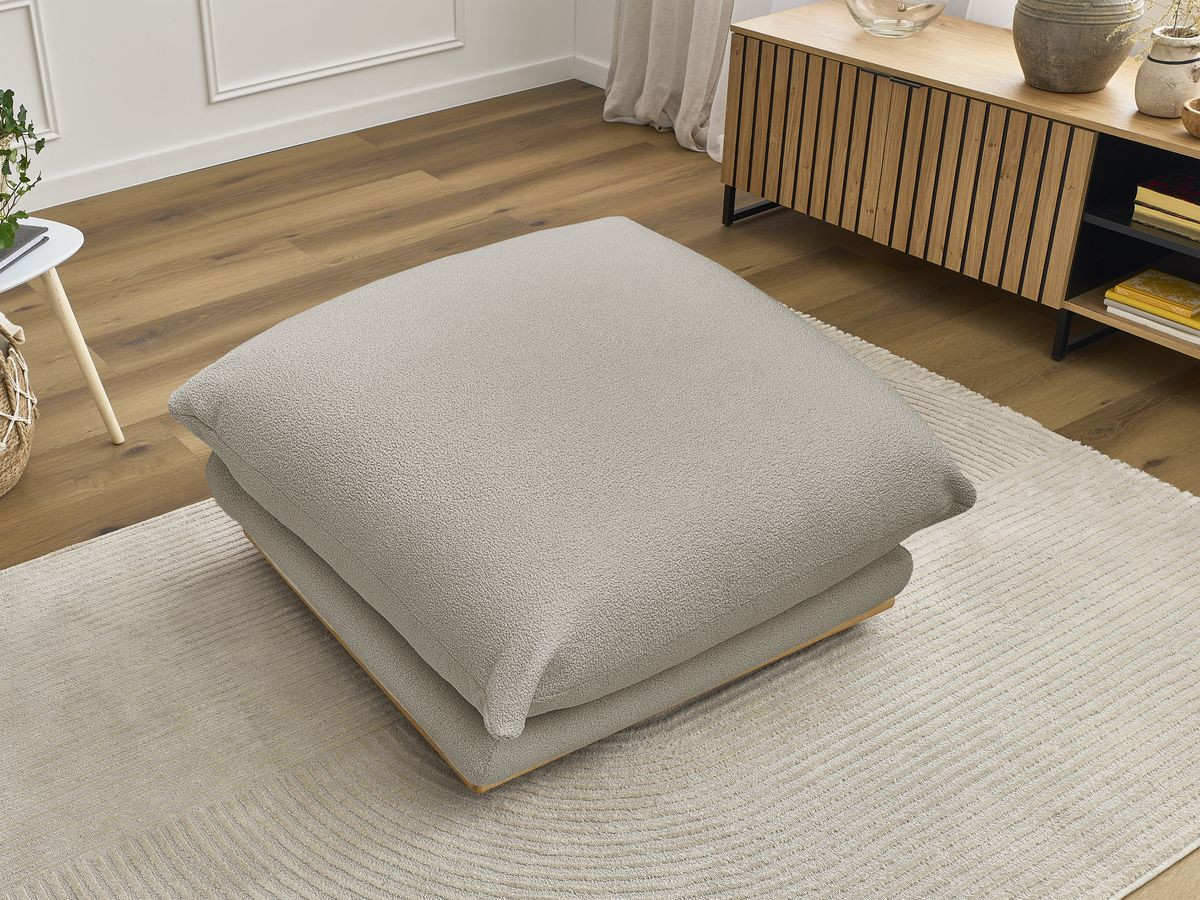 Bobochic Ernest Pouf Bouclé-Stoff Taupe