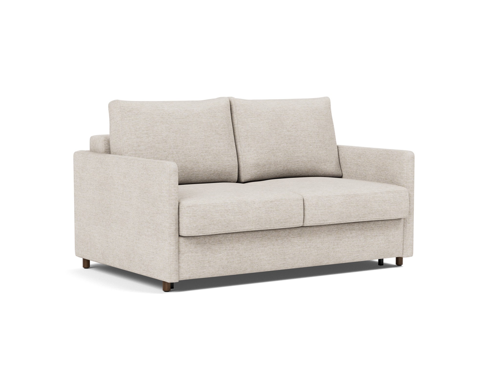 Schlafsofa Neah mit Slim-Armlehnen 140 Chenille Yuveno 470-Natural
