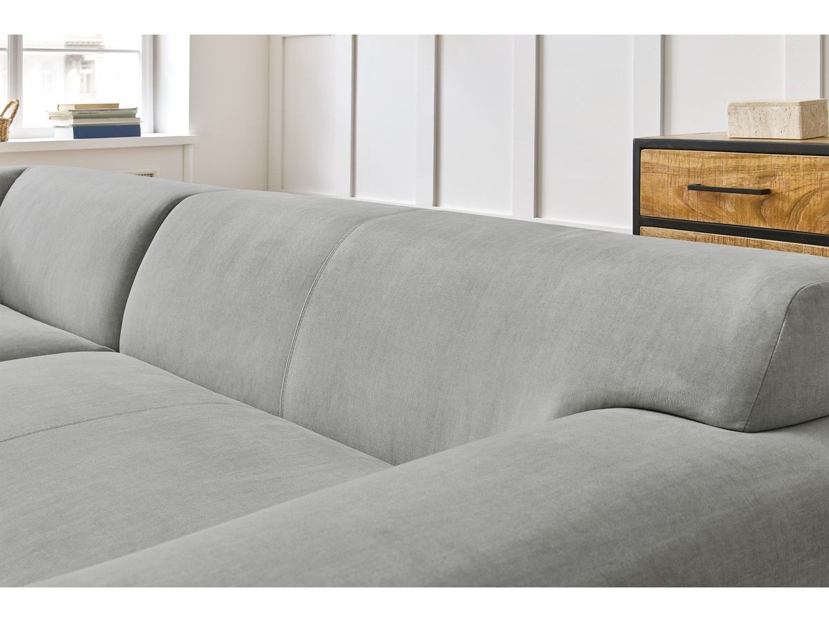 Bobochic Lavena Ecksofa 312 × 220 cm Samt Hellgrau Ecke links