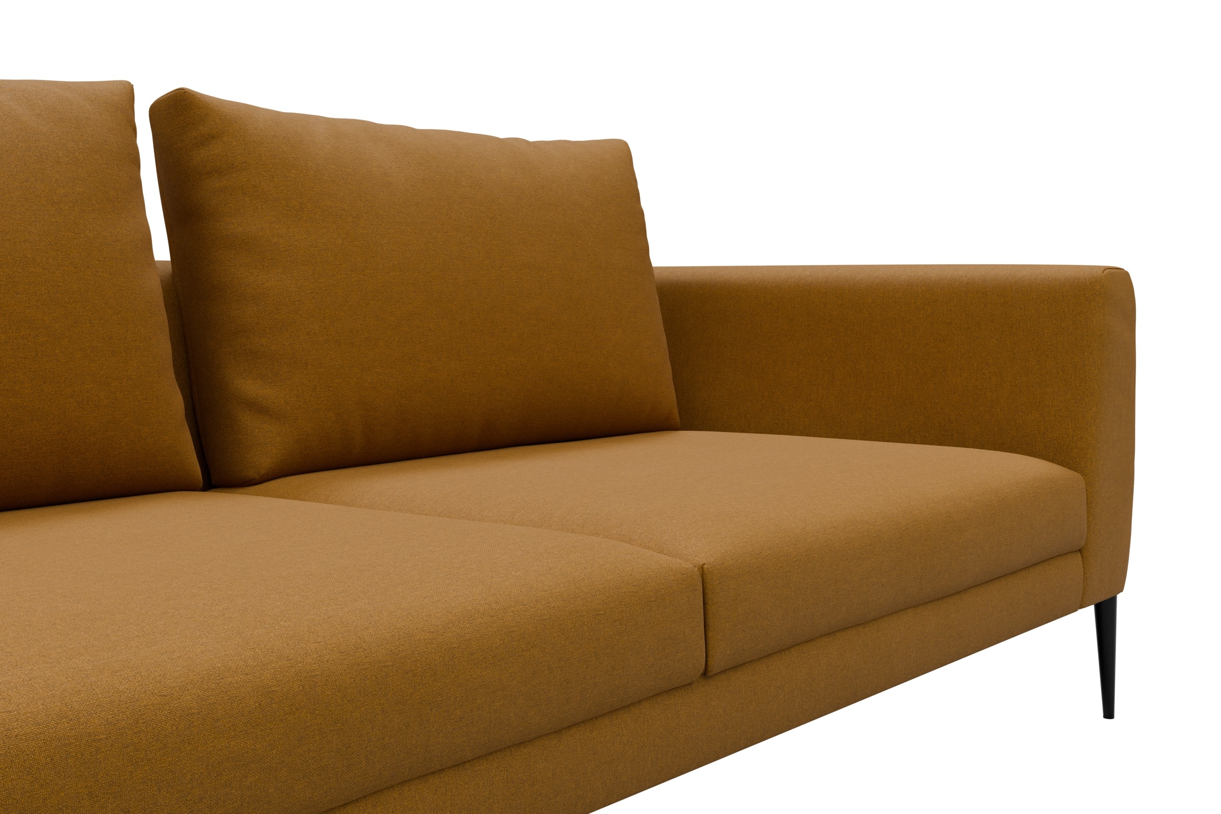 Ecksofa Paul Relax-Ecke rechts mit 2-Sitzer Satya-Ocre