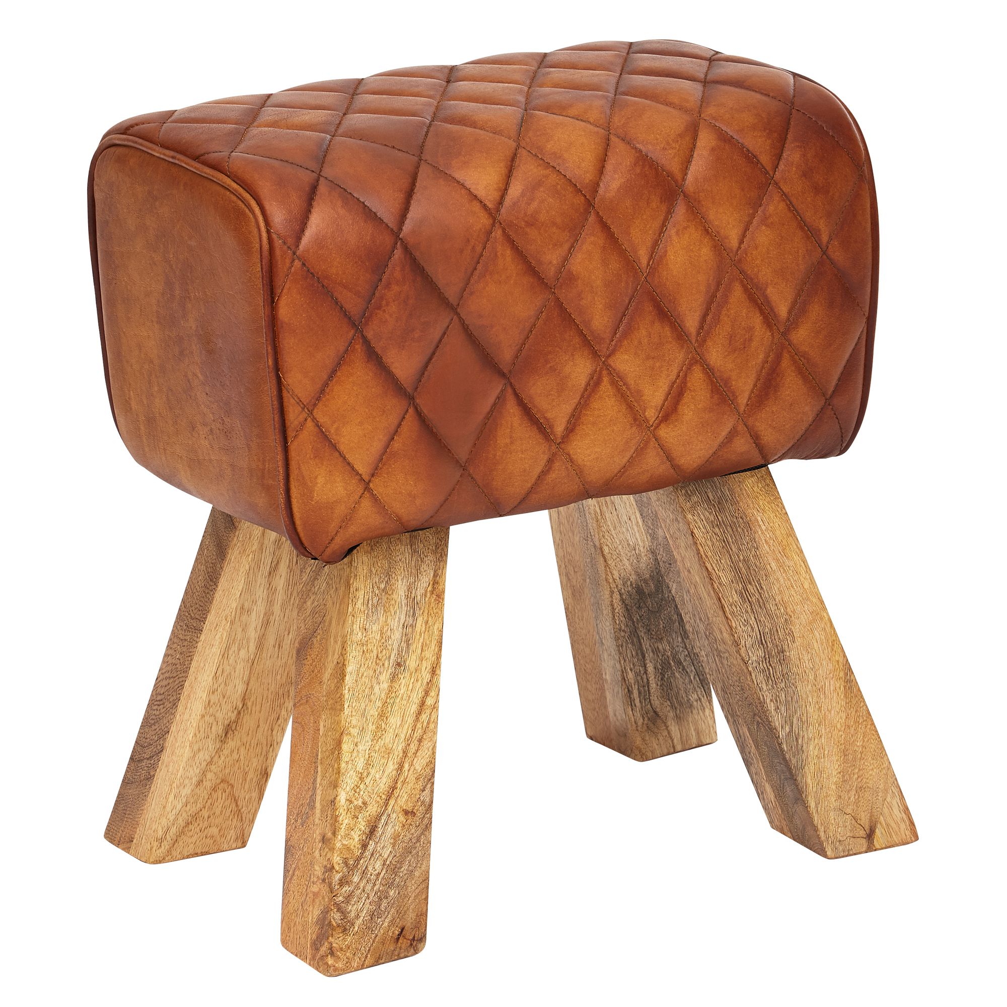 Sitzhocker Tureby Echtleder Braun 40 × 27 × 48 cm