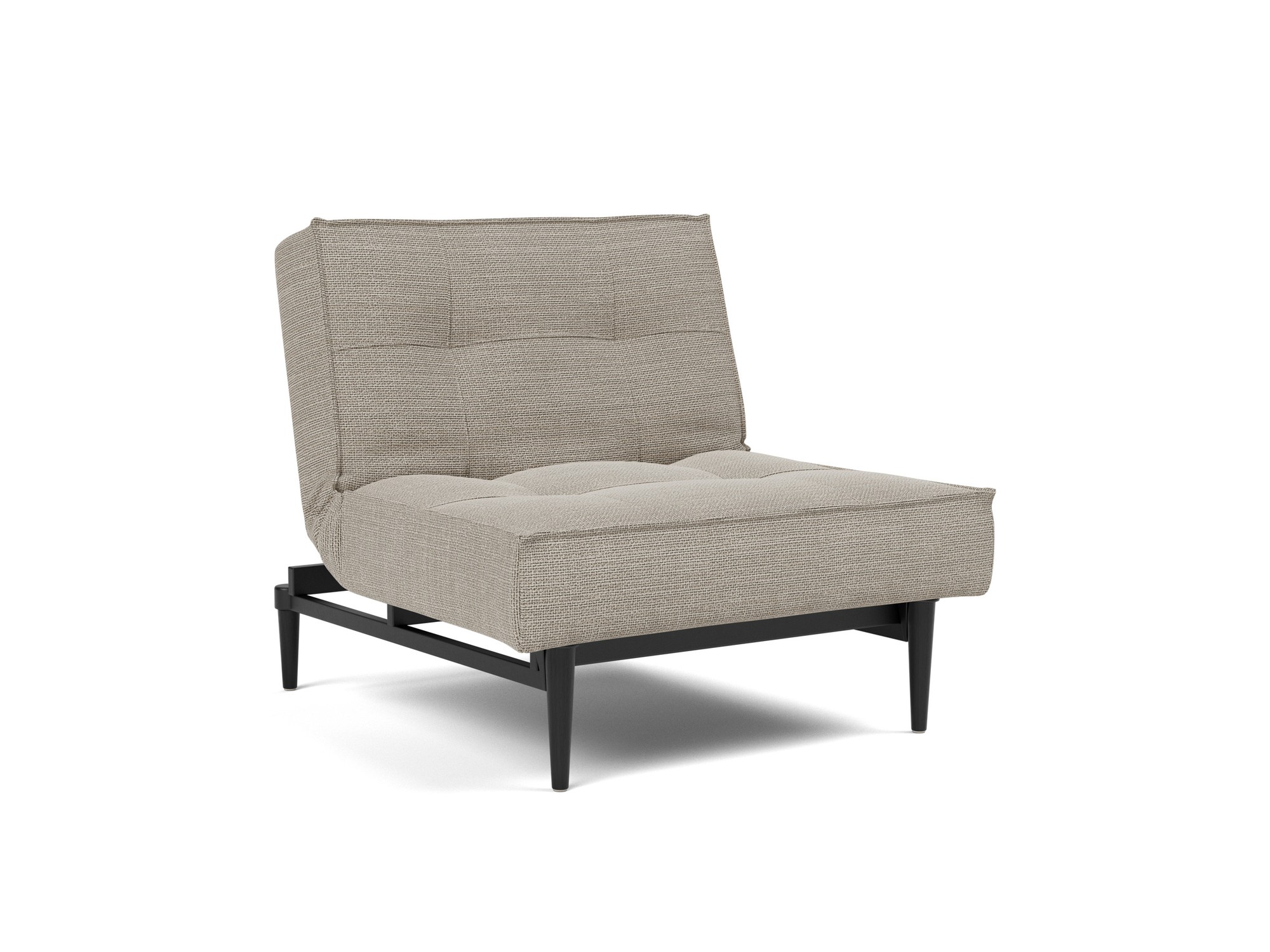 Sessel Splitback Strukturierter Stoff Kenya 579-Gravel Beine Styletto Eiche schwarz