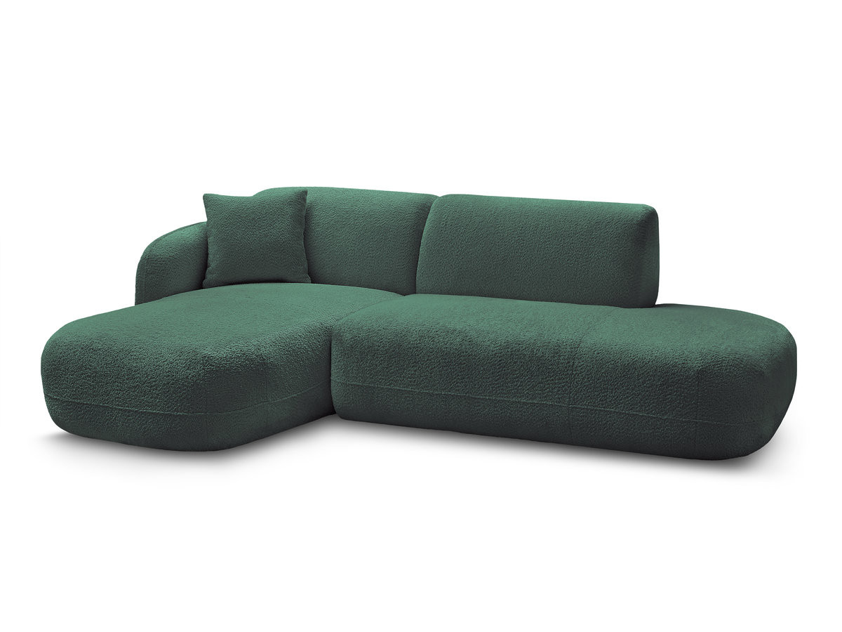 Bobochic Anda Ecksofa 241 × 163 cm Chenille Dunkelgrün Ecke links