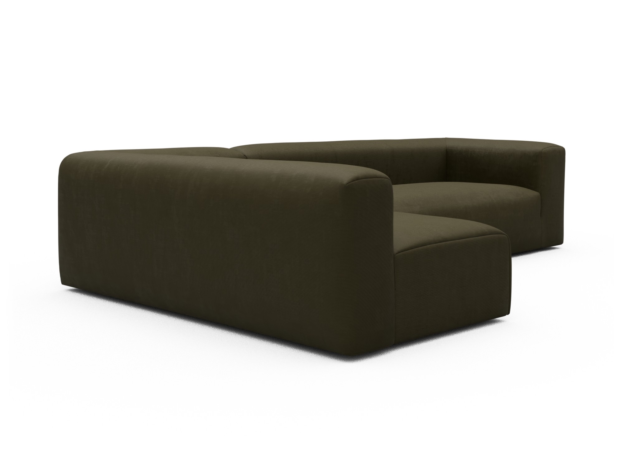 Skandi Home Ecksofa Fred 2x 2,5-Sitzer links offen Cordufine-Pine-Green moebelfaktor