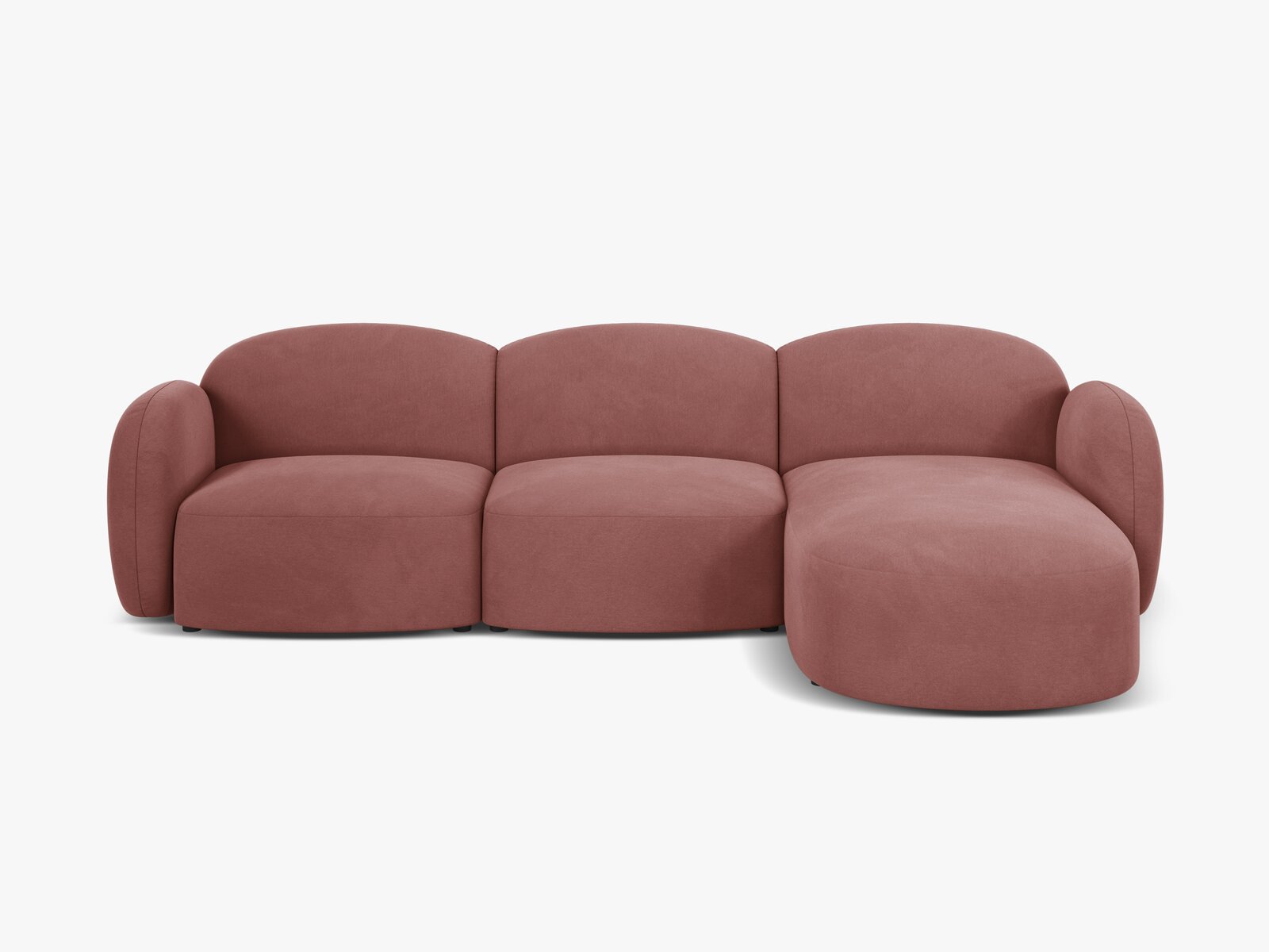 Micadoni Ecksofa Blair 4-Sitzer Rechts Samt Casino Lachs