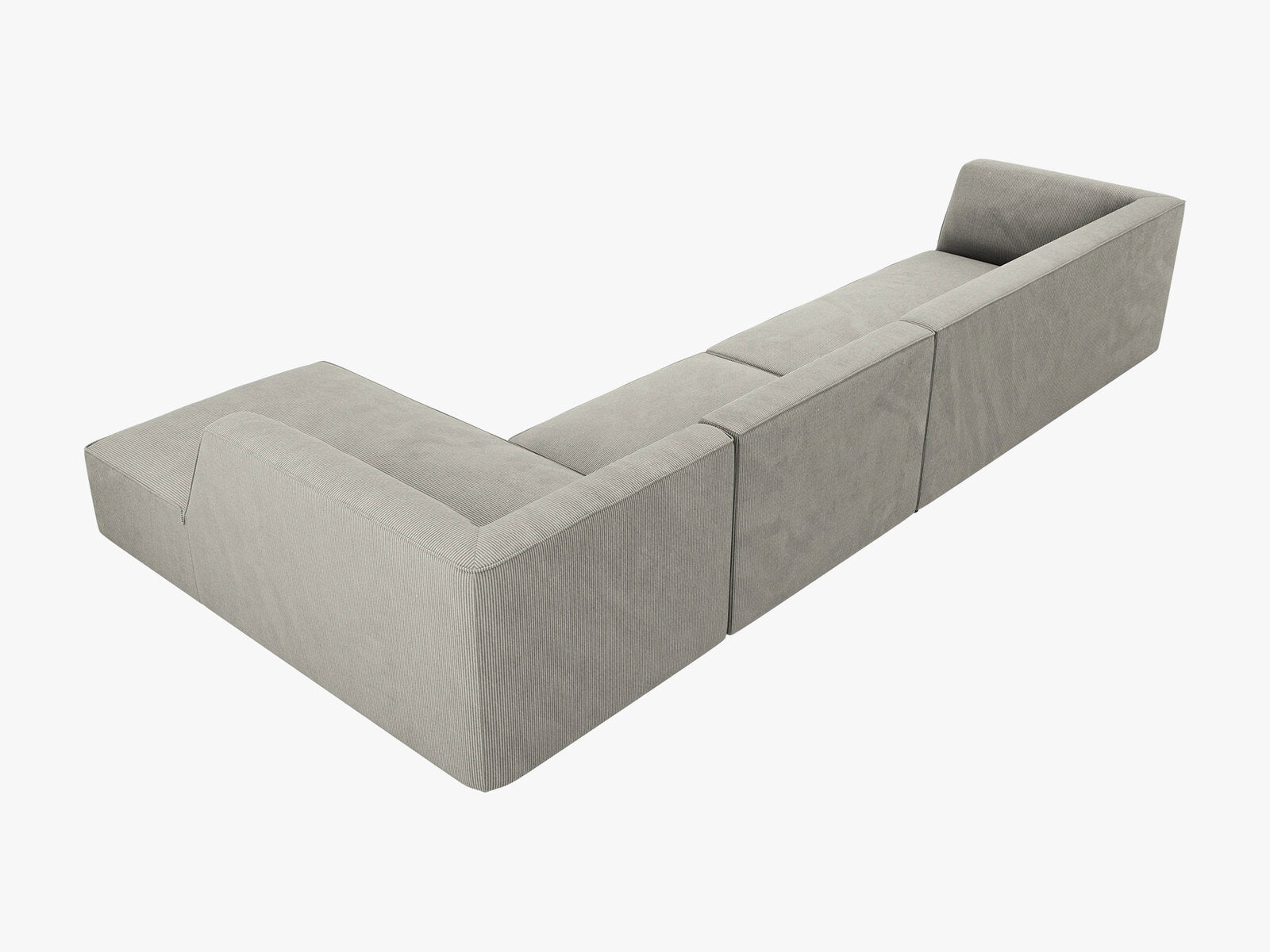 Micadoni Ecksofa Ruby 5-Sitzer Rechts Kord Scala Hellgrau