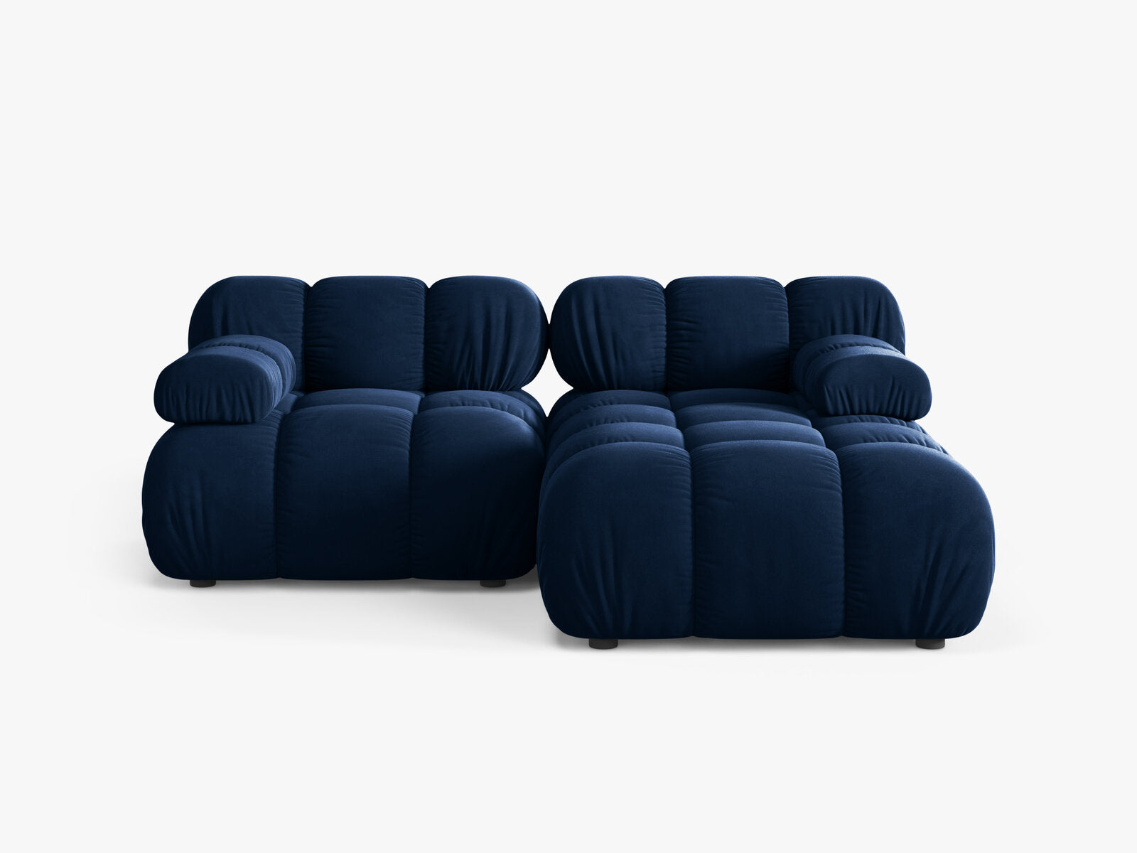 Micadoni Modulares Ecksofa Bellis 3-Sitzer Rechts Samt Bluvel Königsblau