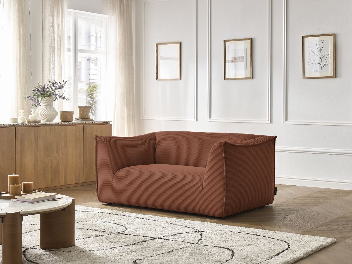 Bobochic Giorgia Sofa 2-Sitzer Cordsamt Orange